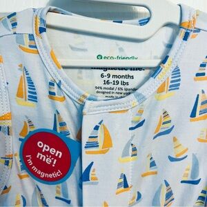 NWT Magnetic Me “Good Vibes on the Tide” magnetic romper, size 6-9 months